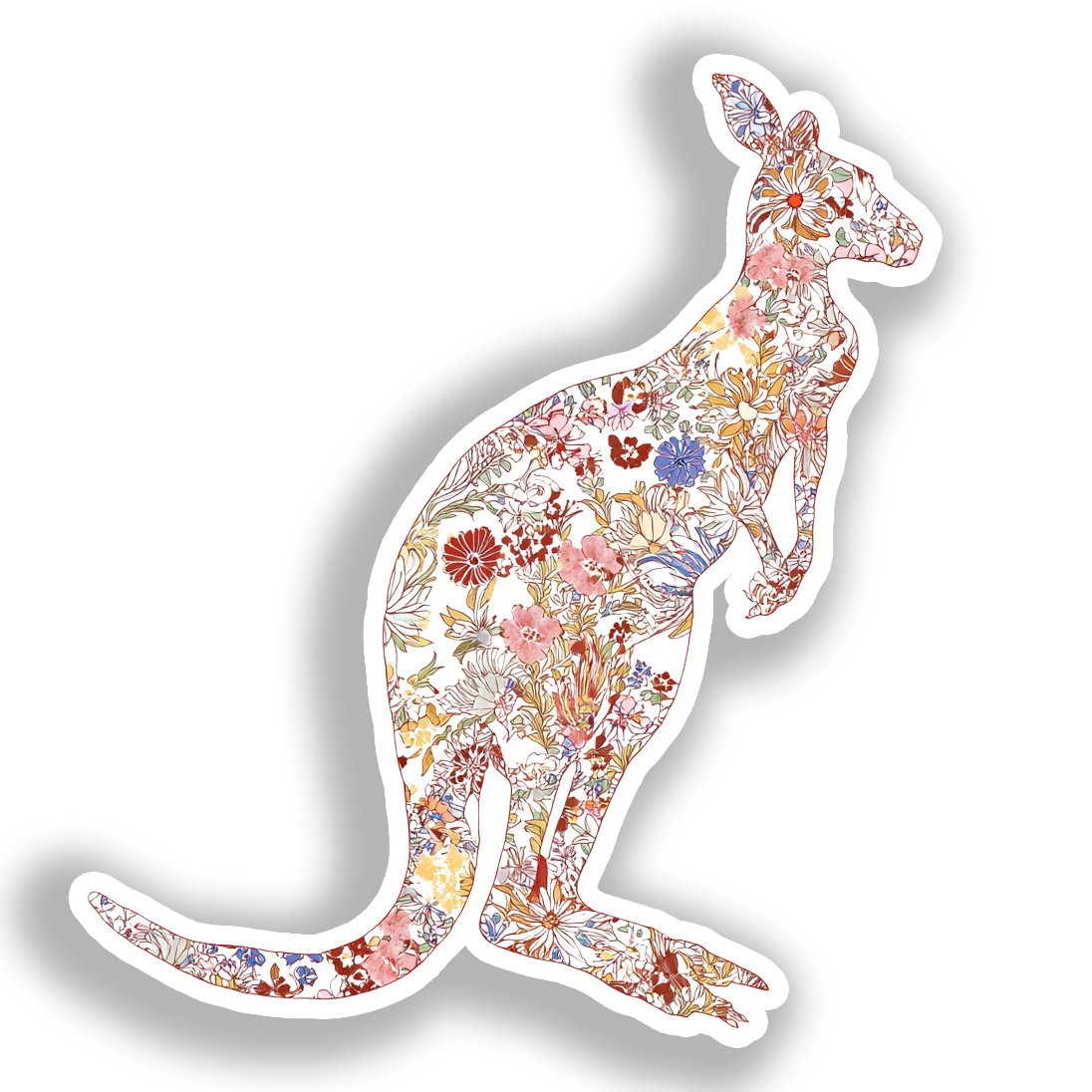 Kangaroo Vinyl Decal Sticker for Car, Laptop, Tumbler and more # A019149-4" x 4"