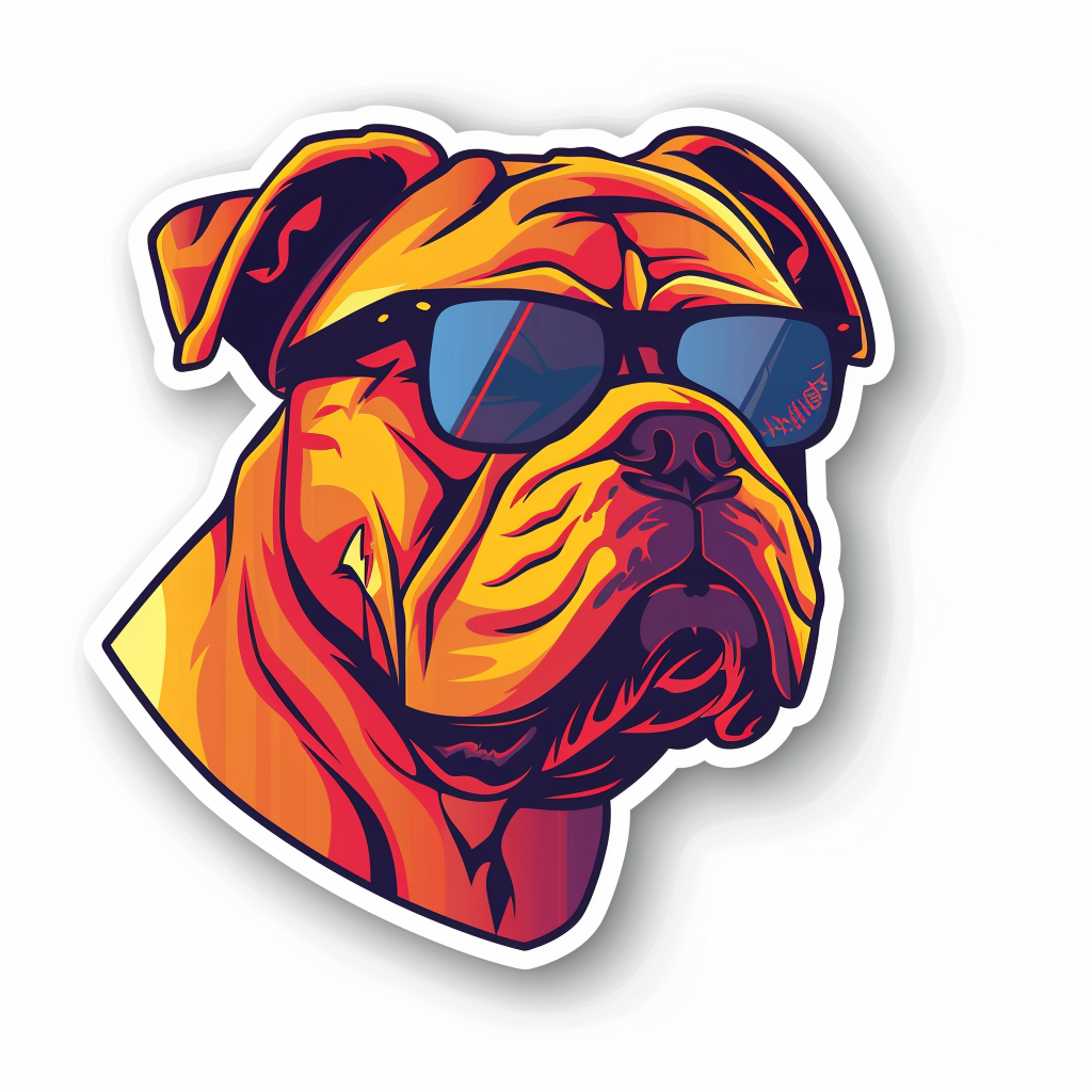 Bulldog Dog majestic Expressive surreal Vinyl Decal Sticker for Car, Laptop, Tumbler and more # F017459