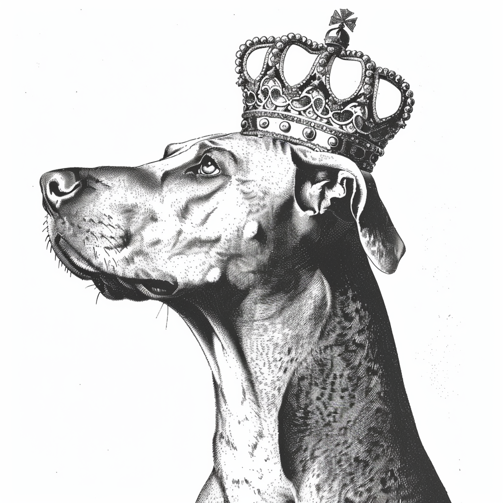 Great Dane Dog crowned majestic Expressive surreal Vinyl Decal Sticker for Car, Laptop, Tumbler and more # F017780