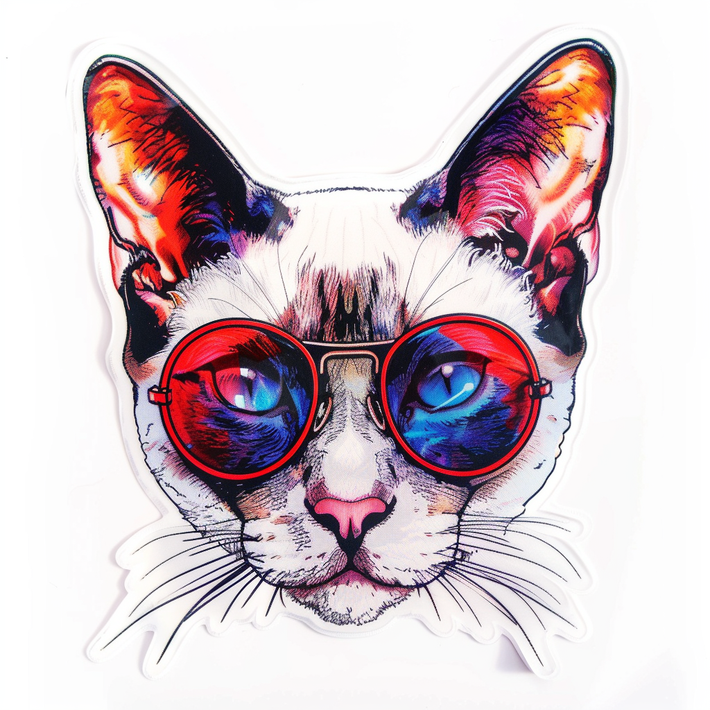 Burmese Cat wearing sunglasses Vinyl Decal Sticker for Car, Laptop, Tumbler and more # F010957