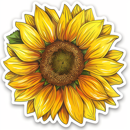 Sunflower flower majestic Expressive surreal Vinyl Decal Sticker for Car, Laptop, Tumbler and more # F023033