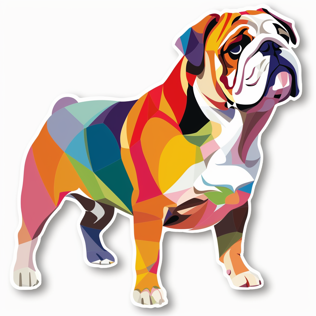 Bulldog Dog majestic Expressive surreal Vinyl Decal Sticker for Car, Laptop, Tumbler and more # F017369-8" x 8"