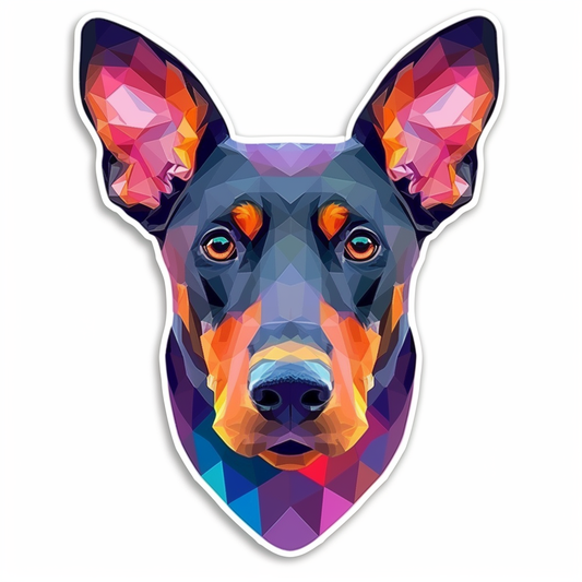 Doberman Pinscher Dog majestic Expressive surreal Vinyl Decal Sticker for Car, Laptop, Tumbler and more # F019622-4" x 4"