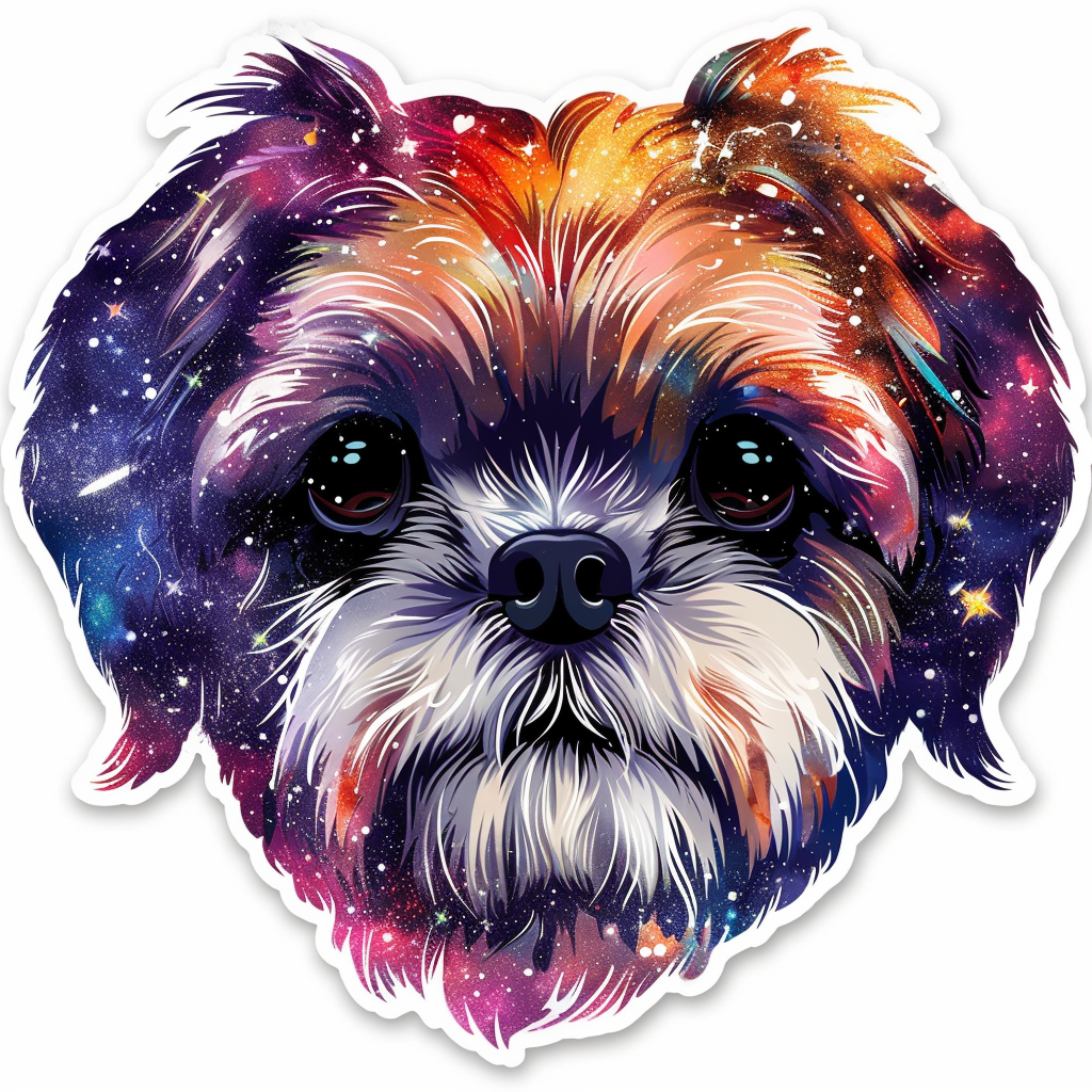 Adorable Shih Tzu Dog Expressive surreal Vinyl Decal Sticker for Car, Laptop, Tumbler and more # F018264