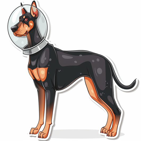 Cute and Adorable Doberman Pinscher Expressive surreal Vinyl Decal Sticker for Car, Laptop, Tumbler and more # F019693-4" x 4"
