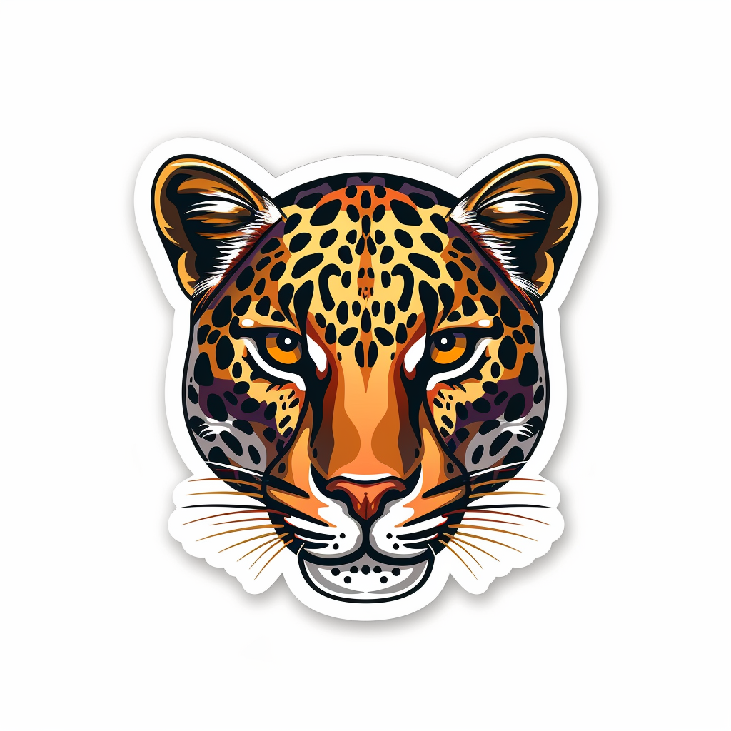 Leopard majestic Expressive surreal Vinyl Decal Sticker for Car, Laptop, Tumbler and more # F022511