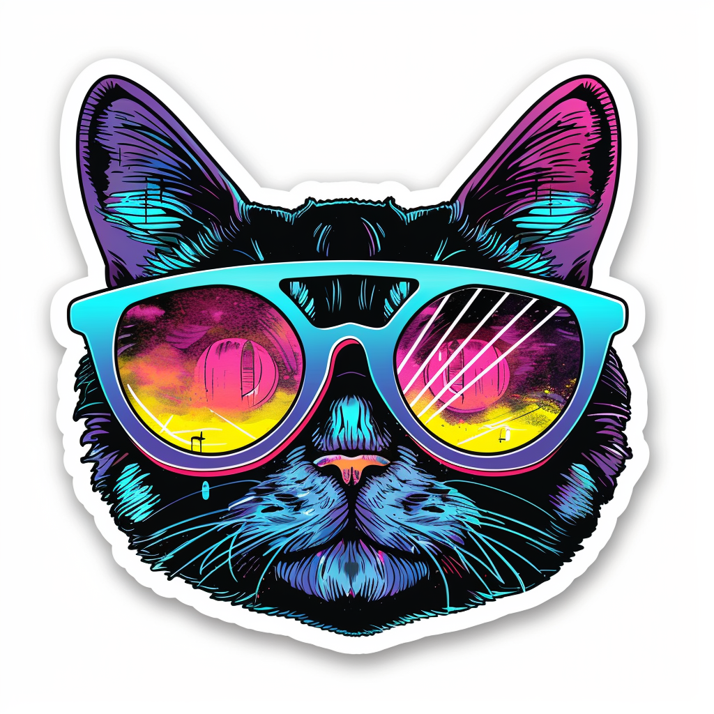 American Shorthair Cat majestic Expressive surreal Vinyl Decal Sticker for Car, Laptop, Tumbler and more # F018625