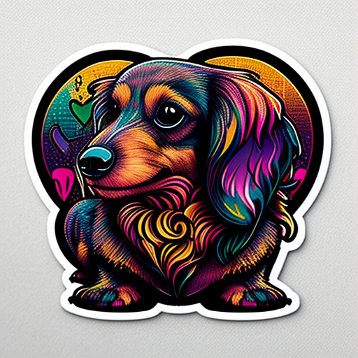 Heartcore Dachshund Dog Vinyl Decal Sticker for Car, Laptop, Tumbler and more # F012707