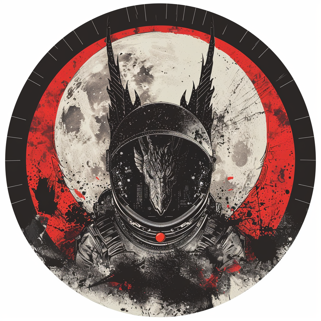 Sticker of a Dragon astronaut majestic Expressive surreal Vinyl Decal Sticker for Car, Laptop, Tumbler and more # F019130