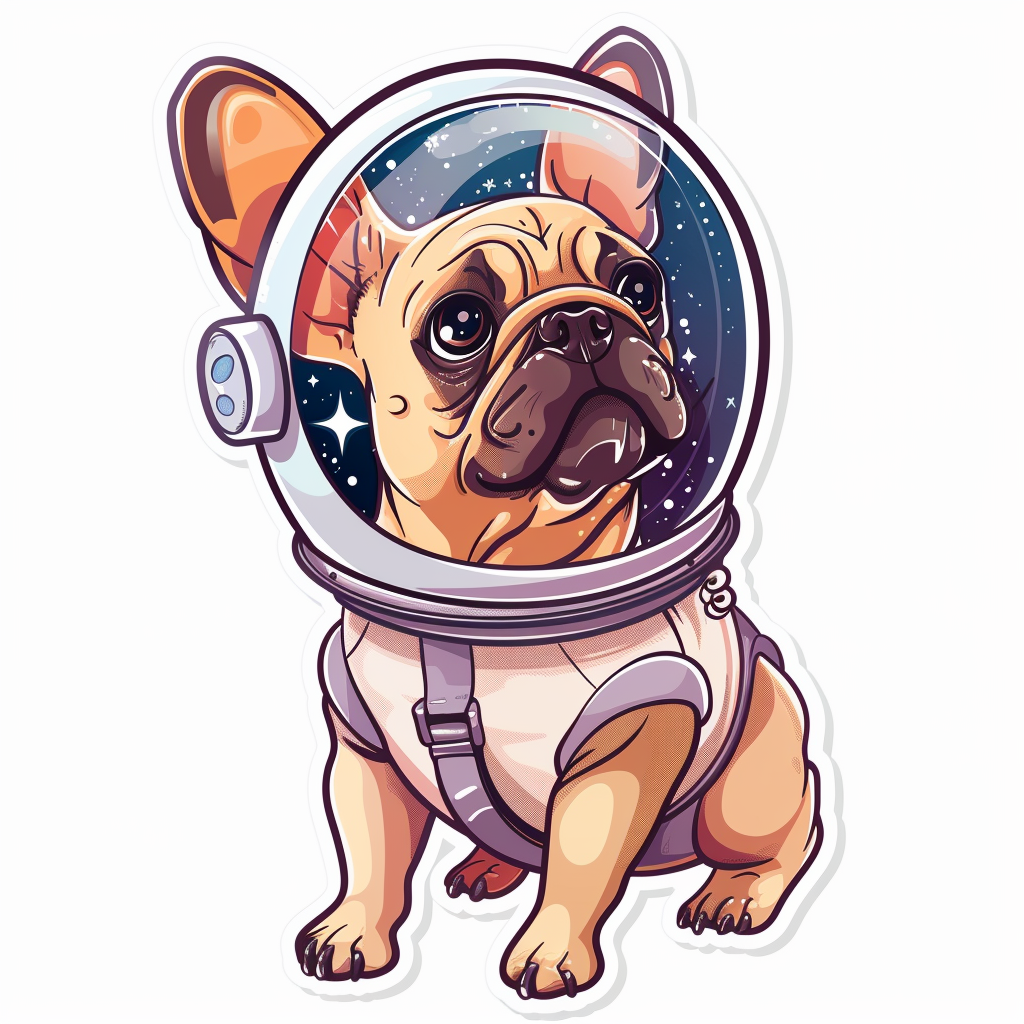 Bulldog Dog majestic Expressive surreal Vinyl Decal Sticker for Car, Laptop, Tumbler and more # F017708