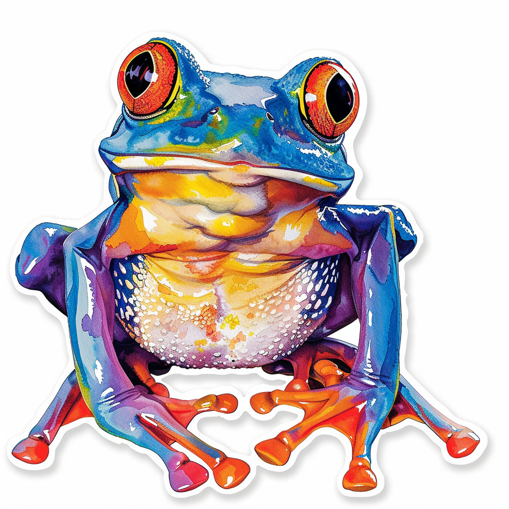 Sticker of a Frog majestic Expressive surreal Vinyl Decal Sticker for Car, Laptop, Tumbler and more # F015813