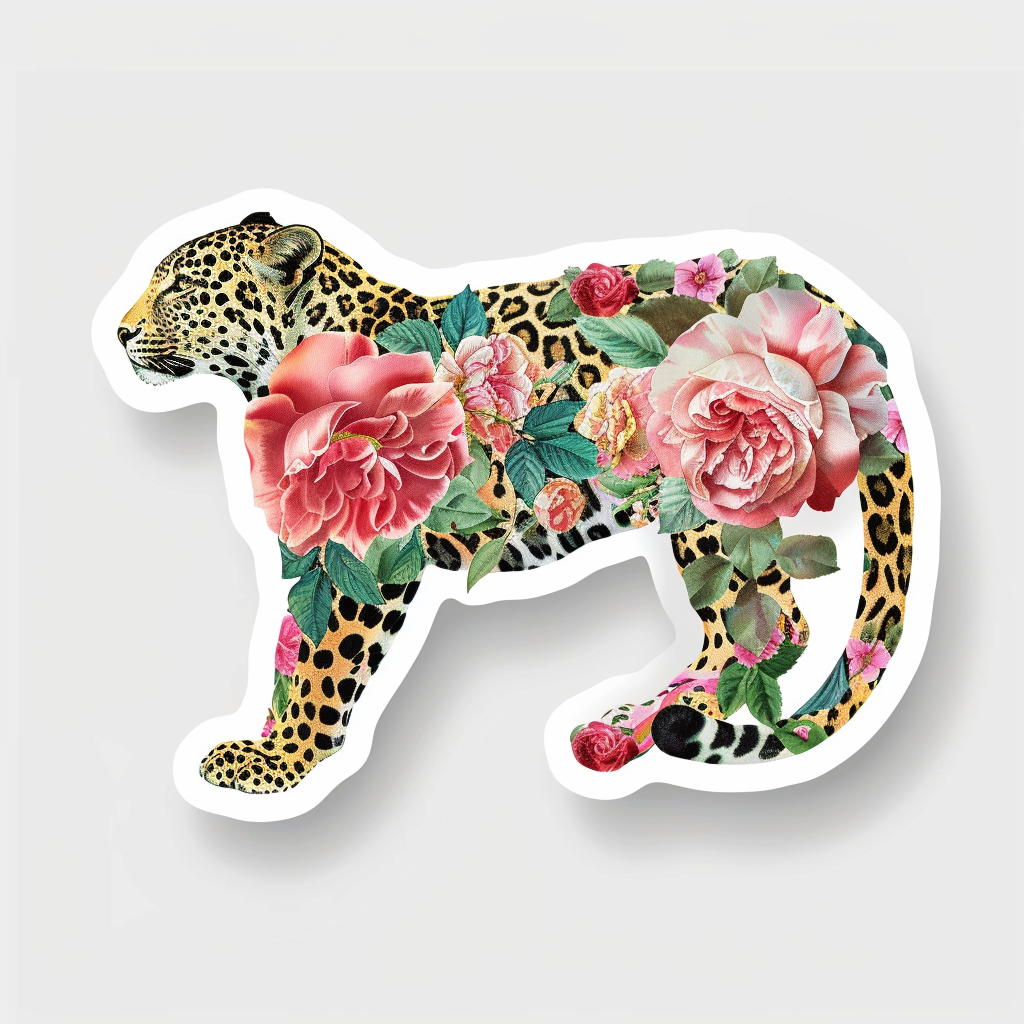 Leopard majestic Expressive surreal Vinyl Decal Sticker for Car, Laptop, Tumbler and more # F022611