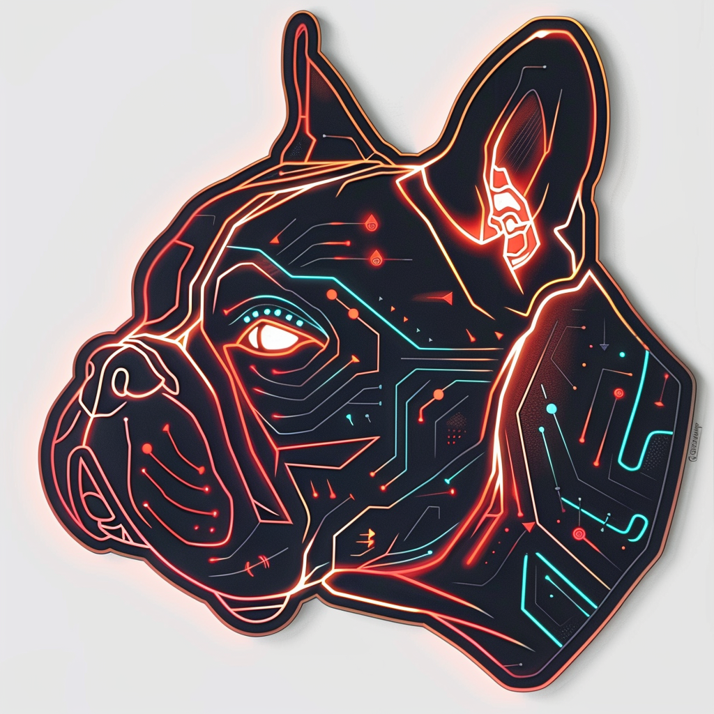 Bulldog Dog majestic Expressive surreal Vinyl Decal Sticker for Car, Laptop, Tumbler and more # F017622