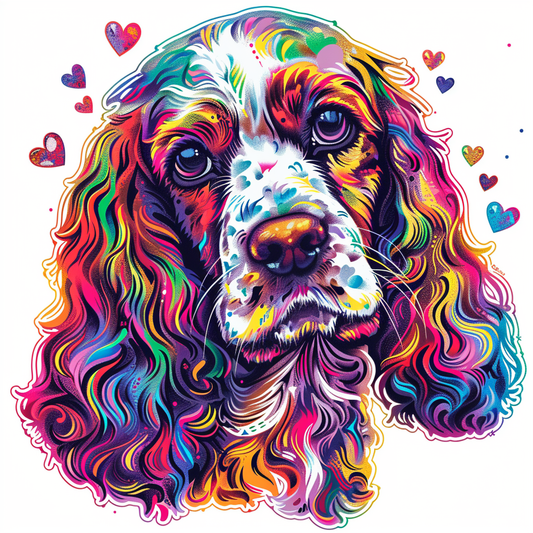 Cocker Spaniel Dog majestic Expressive surreal Vinyl Decal Sticker for Car, Laptop, Tumbler and more # F019700-4" x 4"