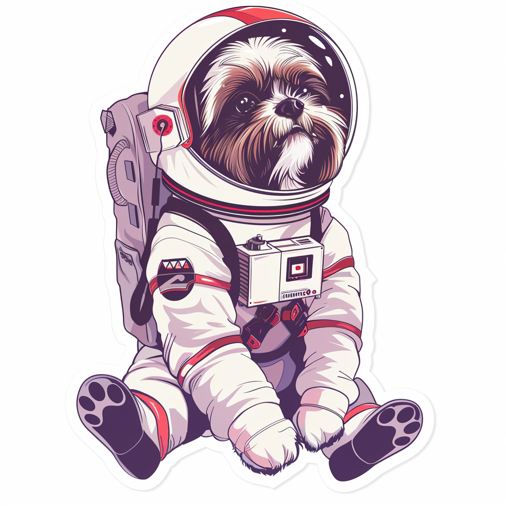 Adorable Shih Tzu Dog Expressive surreal Vinyl Decal Sticker for Car, Laptop, Tumbler and more # F018447
