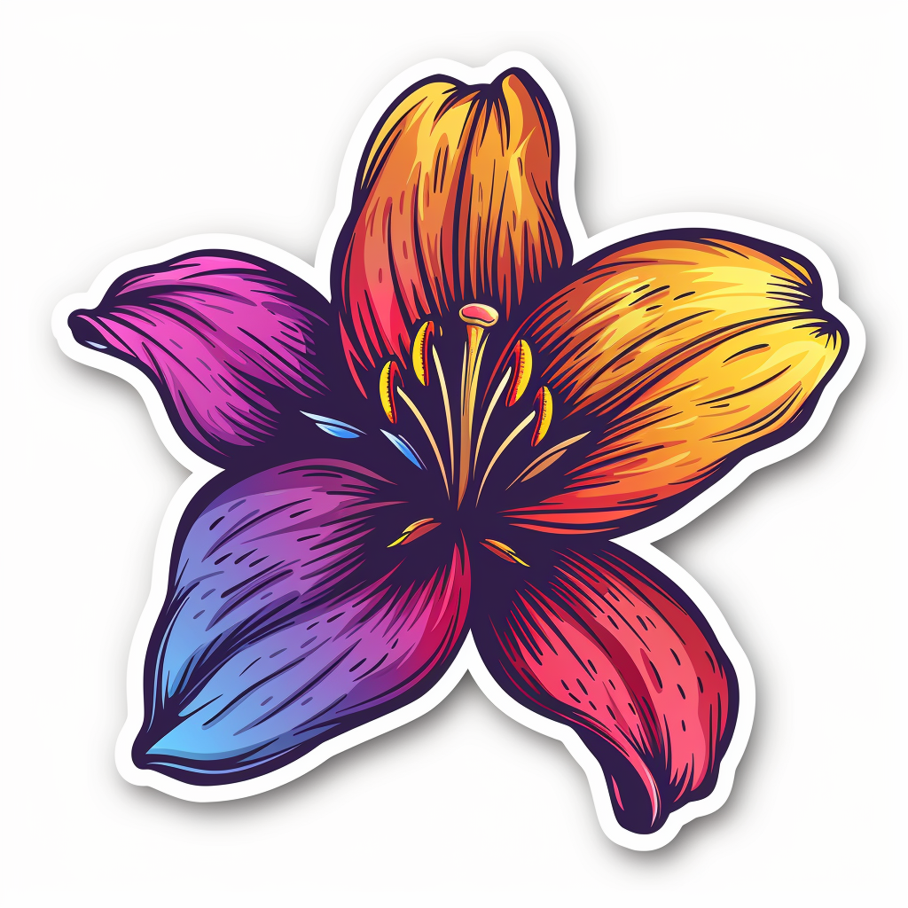 Lily flower majestic Expressive surreal Vinyl Decal Sticker for Car, Laptop, Tumbler and more # F023260