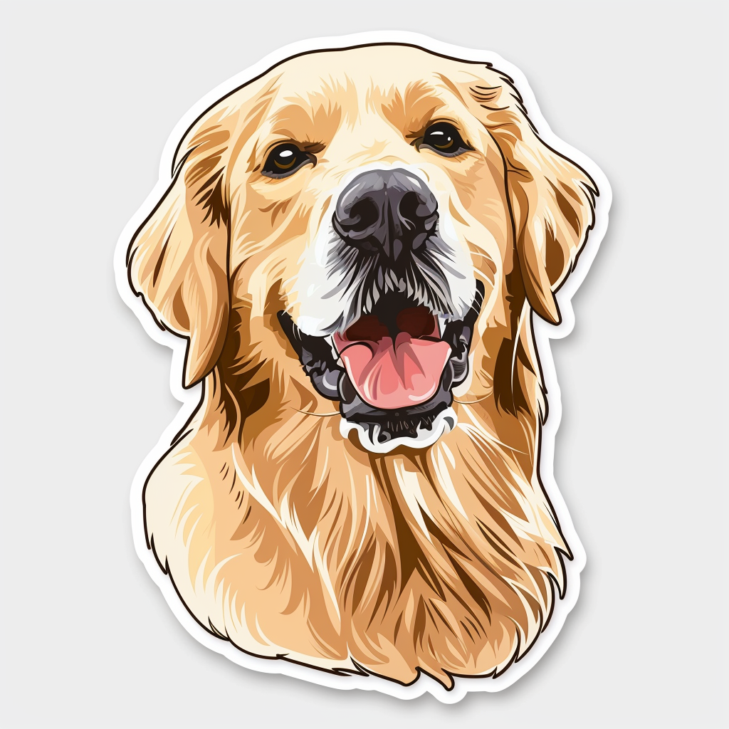 Golden Retriever Dog Vinyl Decal Sticker for Car, Laptop, Tumbler and more # F07488