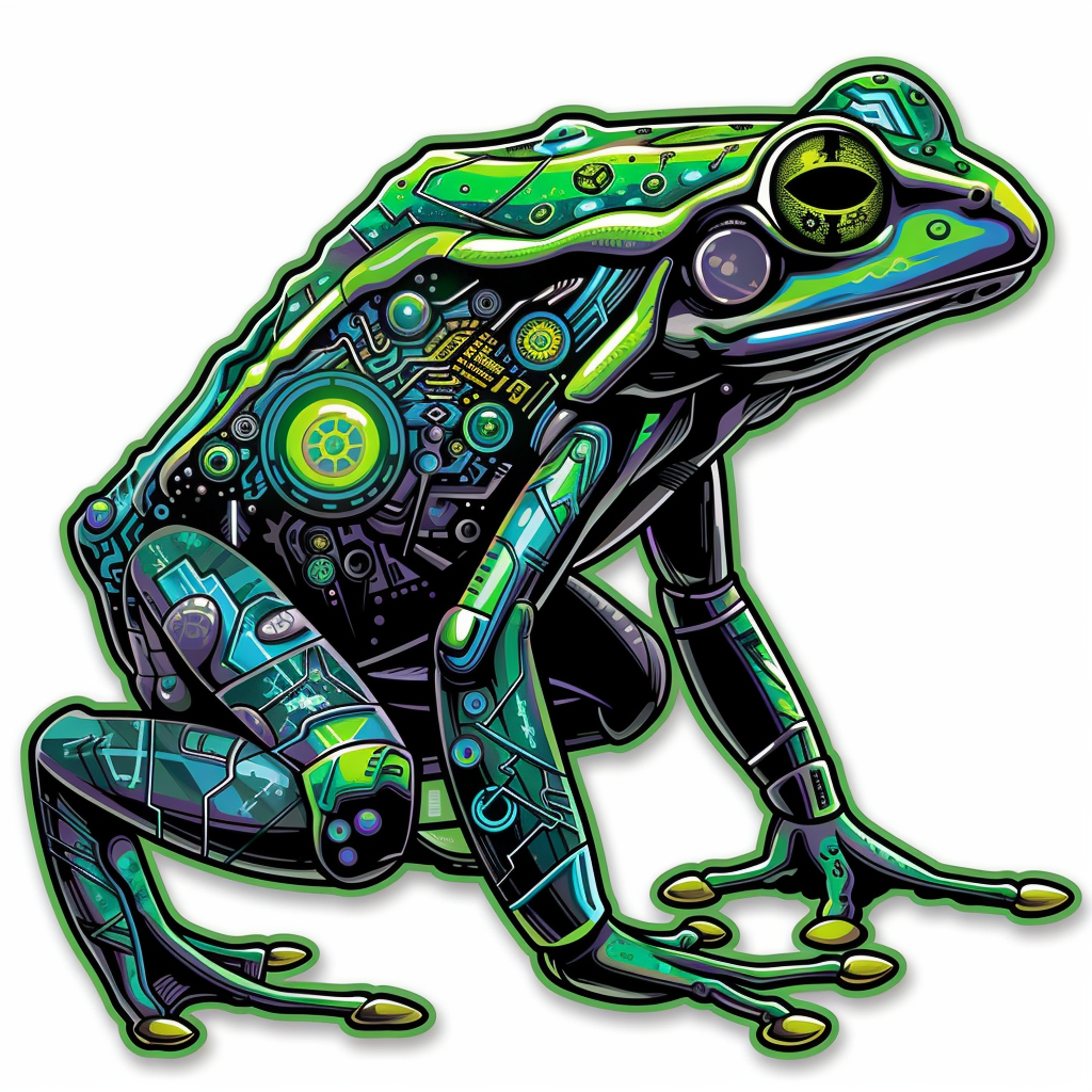 Sticker of a Frog cute and adorable Expressive surreal Vinyl Decal Sticker for Car, Laptop, Tumbler and more # F016715