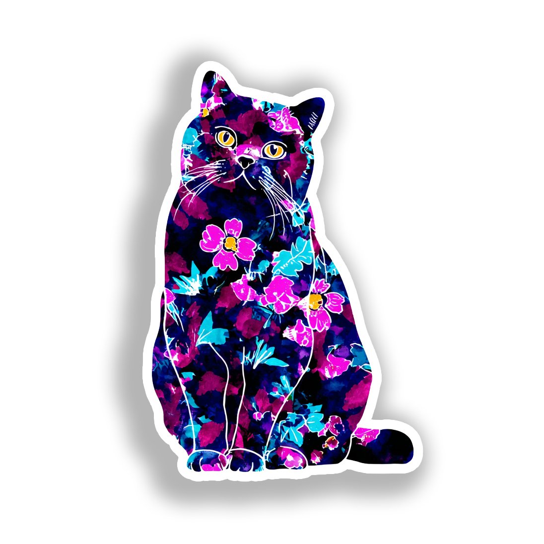 British Shorthair Cat Vinyl Decal Sticker for Car, Laptop, Tumbler and more # A018951-4" x 4"
