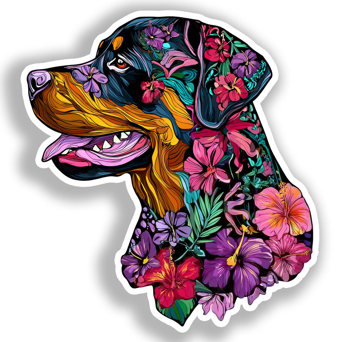 Rottweiler Dog Vinyl Decal Sticker for Car, Laptop, Tumbler and more # A019189-4" x 4"