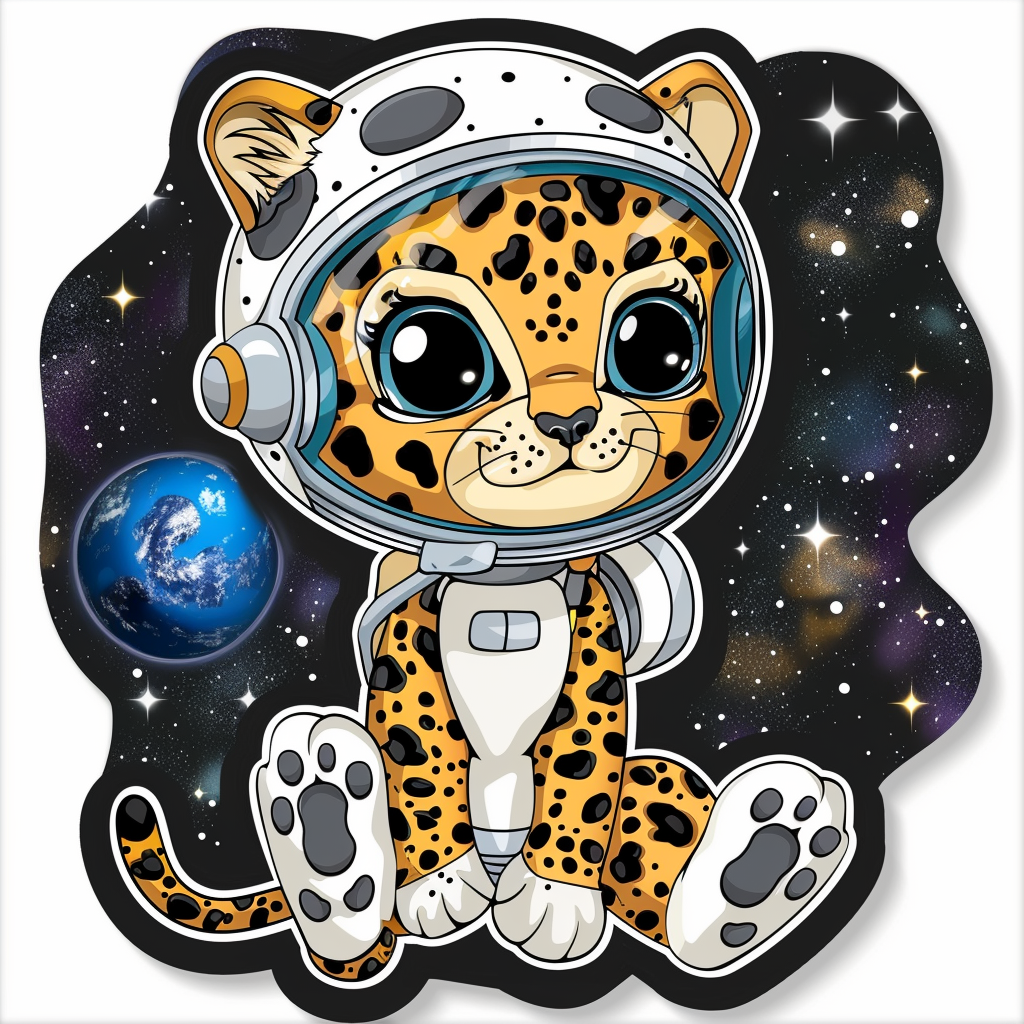 Leopard majestic Expressive surreal Vinyl Decal Sticker for Car, Laptop, Tumbler and more # F022599