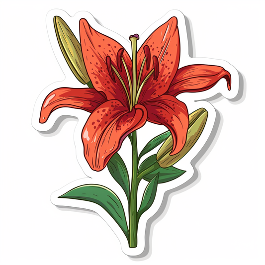 Lily flower majestic Expressive surreal Vinyl Decal Sticker for Car, Laptop, Tumbler and more # F023293