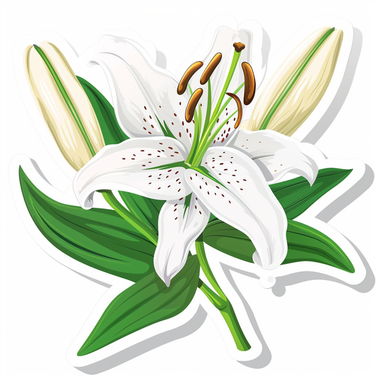 Lily flower majestic Expressive surreal Vinyl Decal Sticker for Car, Laptop, Tumbler and more # F023289