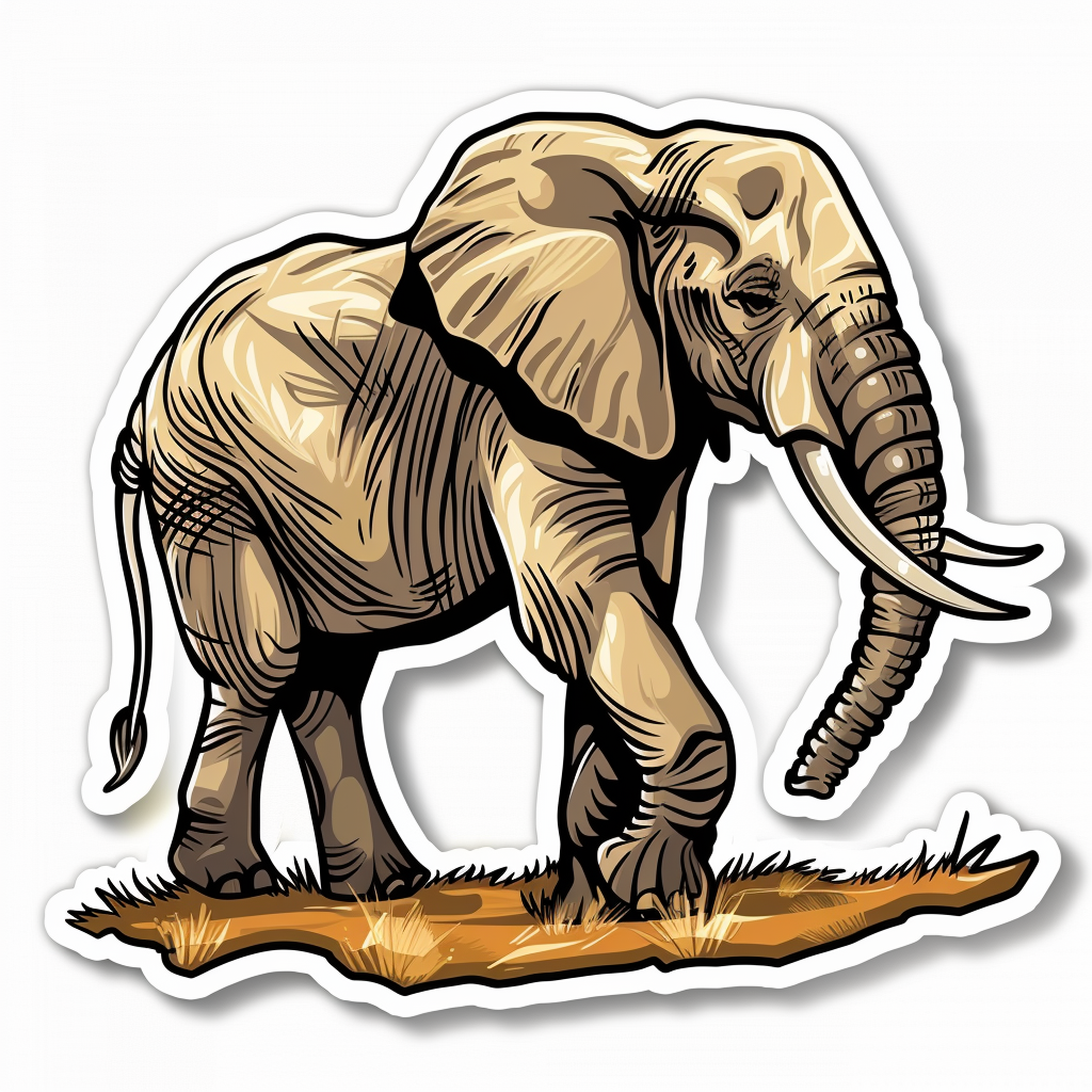 Elephant Expressive surreal Vinyl Decal Sticker for Car, Laptop, Tumbler and more # F022176-4" x 4"