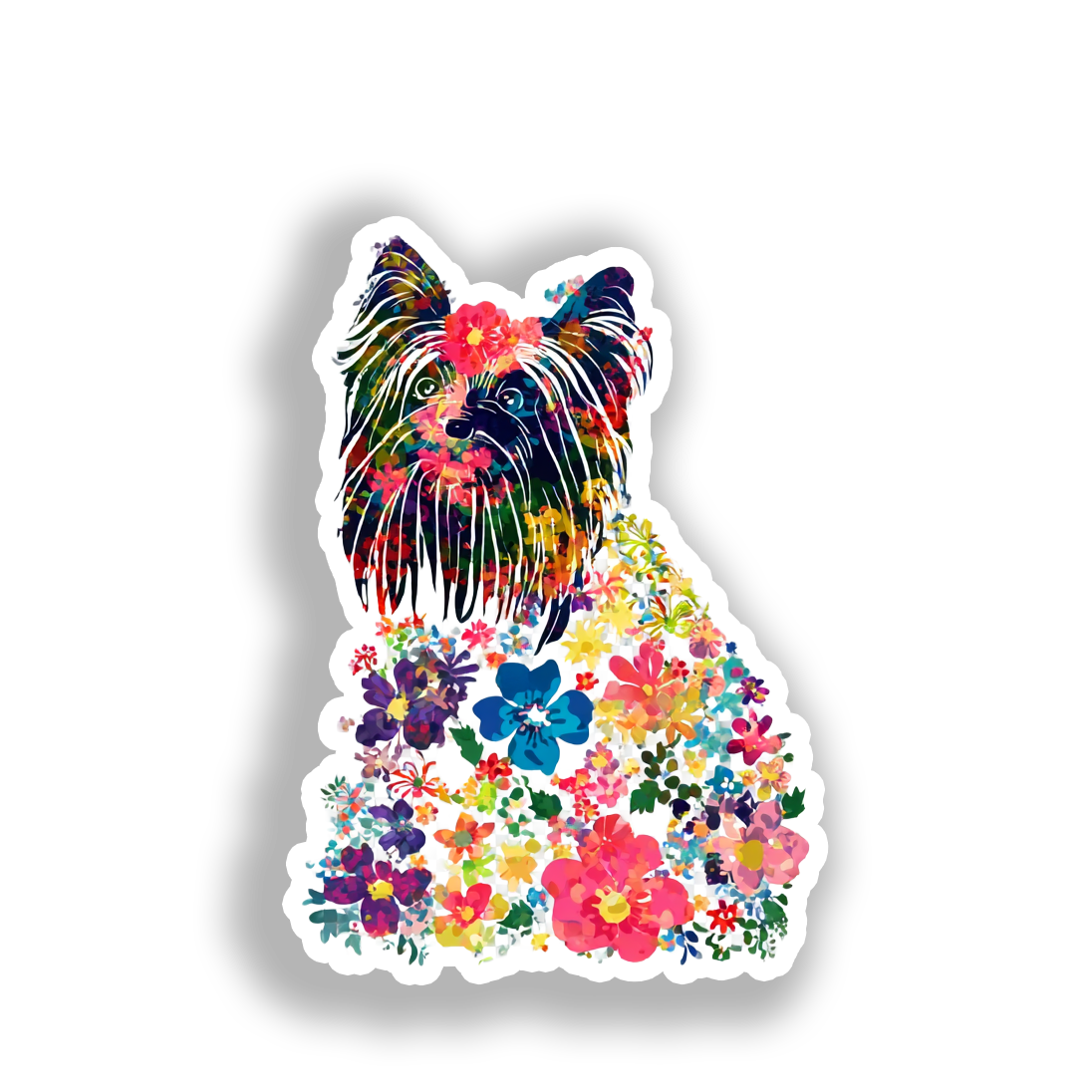 Yorkshire Terrier Dog Vinyl Decal Sticker for Car, Laptop, Tumbler and more # A017228-4" x 4"