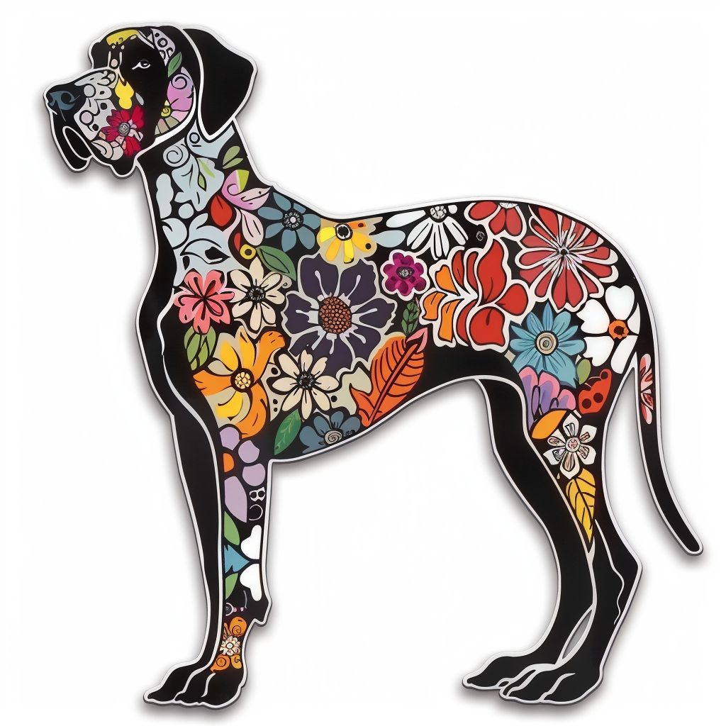 Great Dane Dog Expressive surreal Vinyl Decal Sticker for Car, Laptop, Tumbler and more # F022825