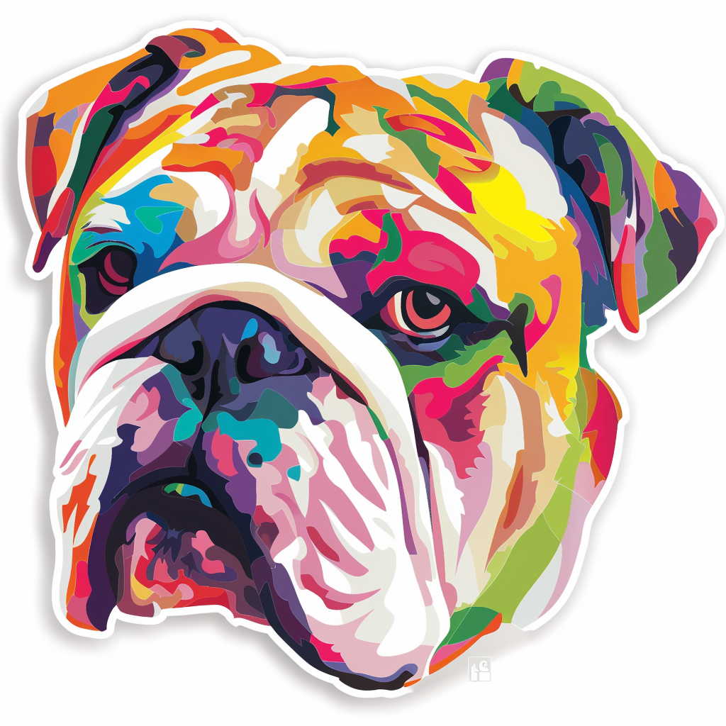 Bulldog Dog majestic Expressive surreal Vinyl Decal Sticker for Car, Laptop, Tumbler and more # F017420