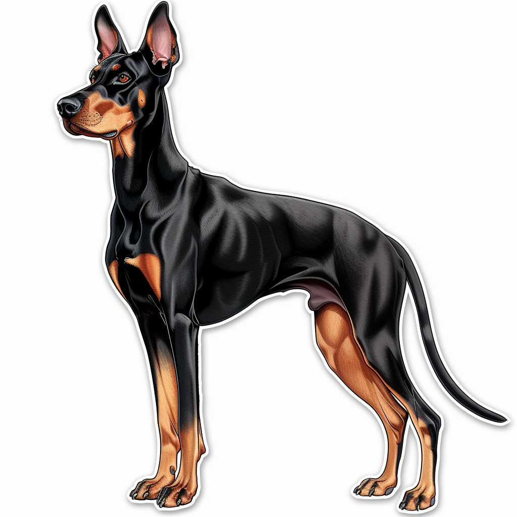 Doberman Pinscher Dog majestic Expressive surreal Vinyl Decal Sticker for Car, Laptop, Tumbler and more # F019321