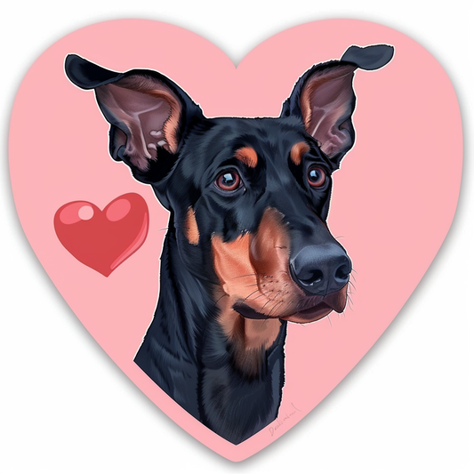 Doberman Pinscher Dog majestic Expressive surreal Vinyl Decal Sticker for Car, Laptop, Tumbler and more # F019597-4" x 4"