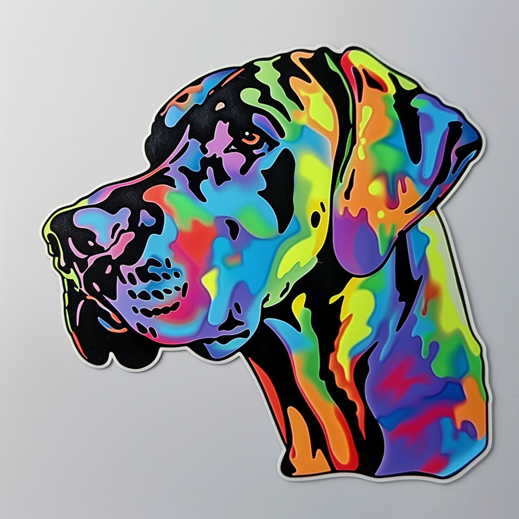 Great Dane Dog Expressive surreal Vinyl Decal Sticker for Car, Laptop, Tumbler and more # F022886