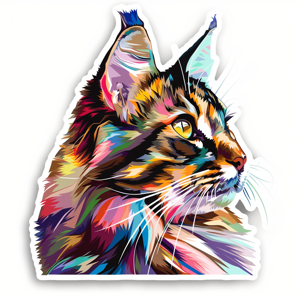 Maine Coon cat Vinyl Decal Sticker for Car, Laptop, Tumbler and more # F07755