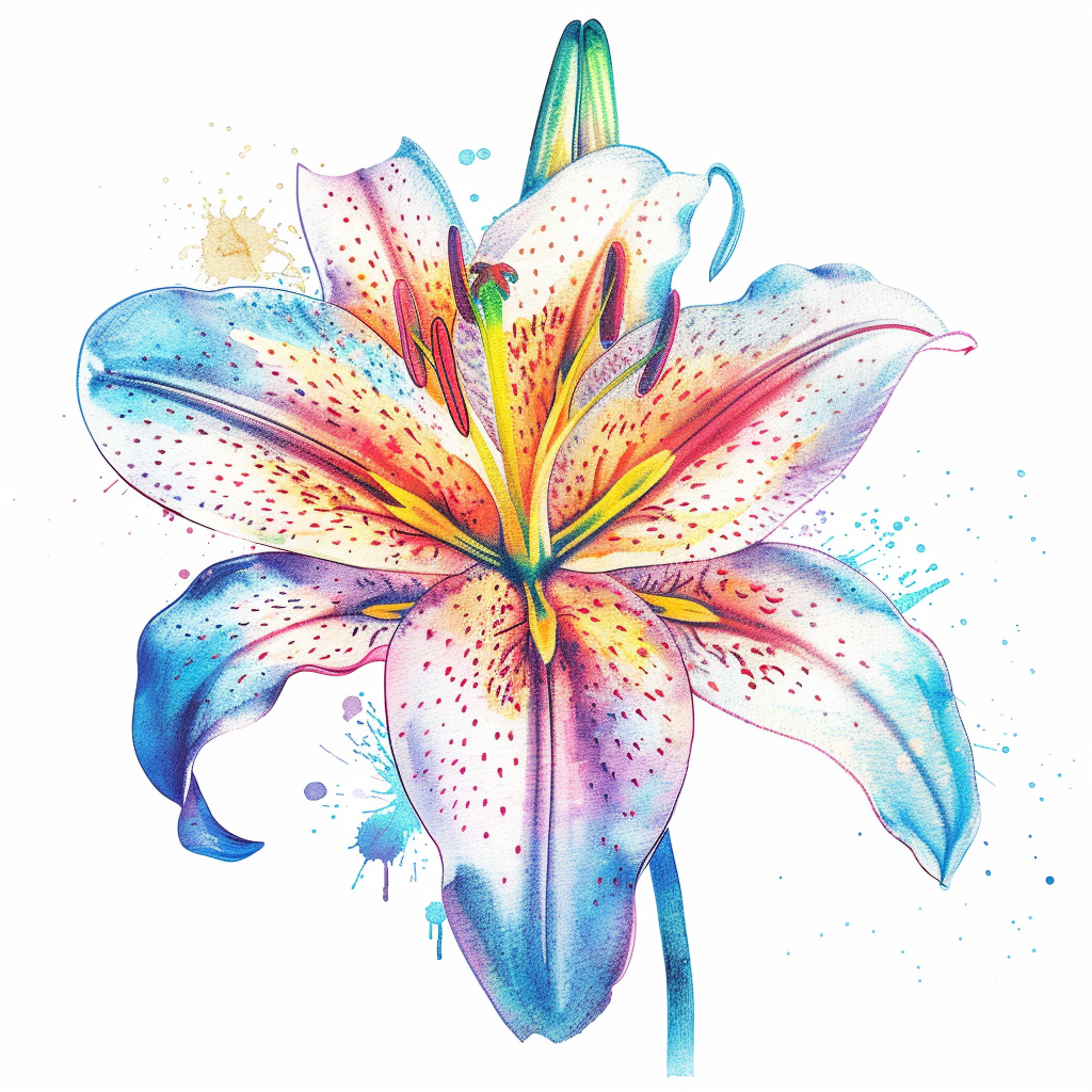 Lily flower majestic Expressive surreal Vinyl Decal Sticker for Car, Laptop, Tumbler and more # F023213