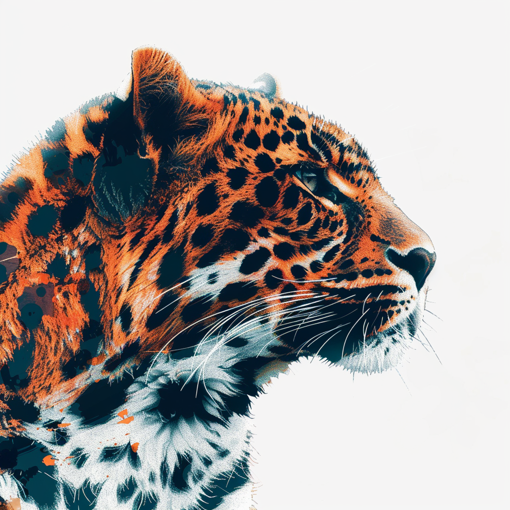 Leopard majestic Expressive surreal Vinyl Decal Sticker for Car, Laptop, Tumbler and more # F022432