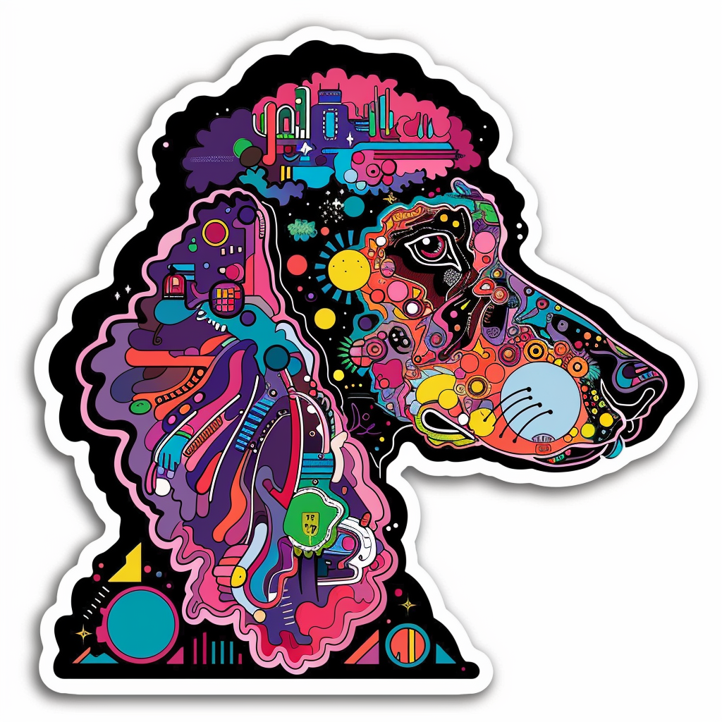 Poodle Dog cyber punk Vinyl Decal Sticker for Car, Laptop, Tumbler and more # F012572