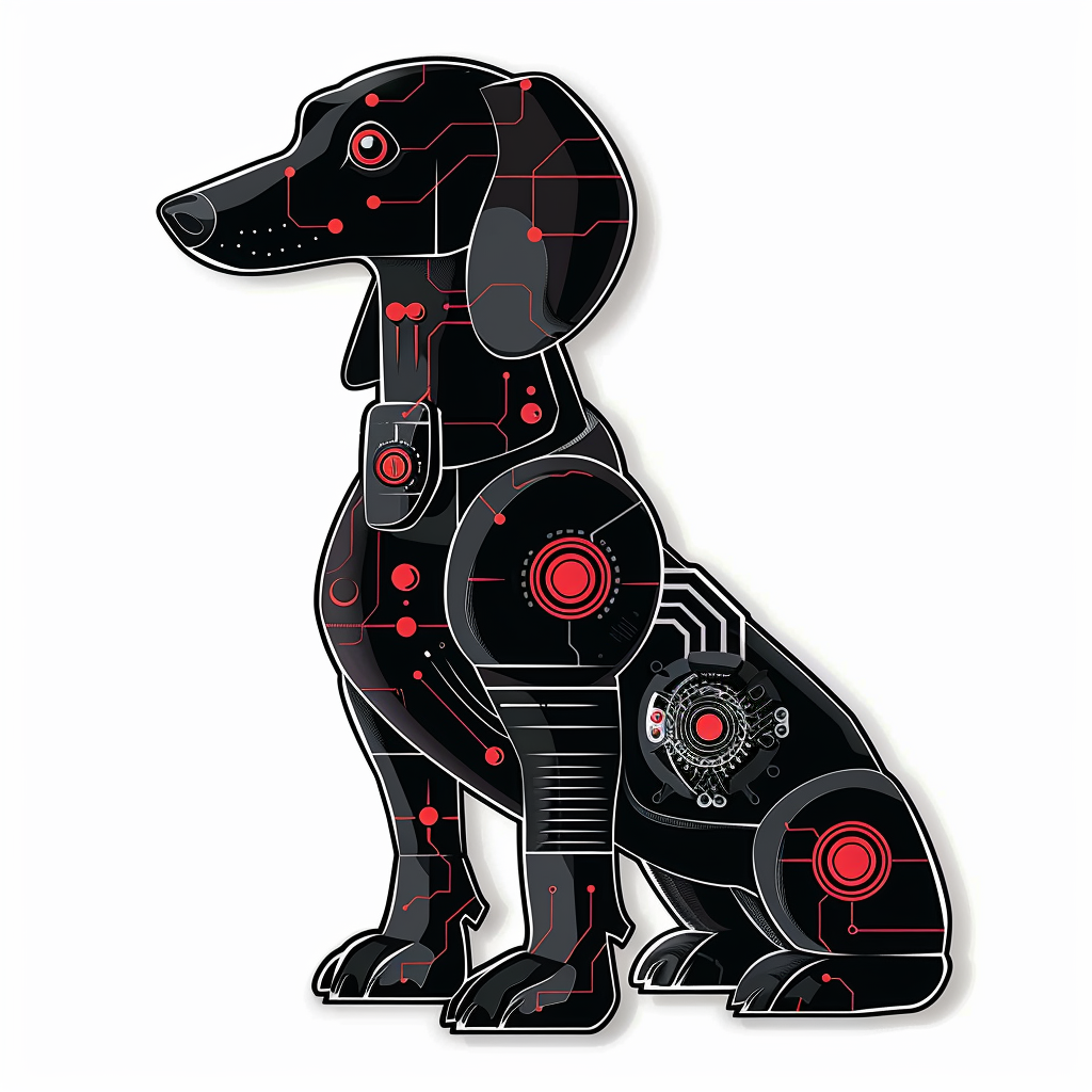 Dachshund Dog cyber punk Vinyl Decal Sticker for Car, Laptop, Tumbler and more # F012895