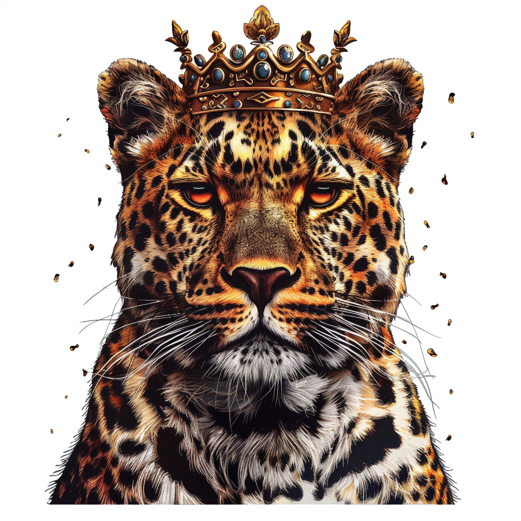 Leopard majestic Expressive surreal Vinyl Decal Sticker for Car, Laptop, Tumbler and more # F022475