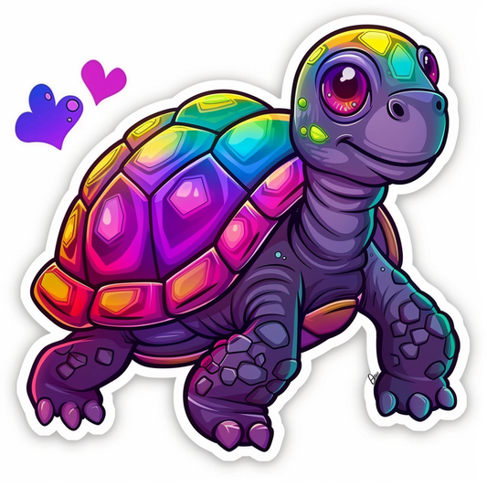 turtle majestic Expressive surreal Vinyl Decal Sticker for Car, Laptop, Tumbler and more # F022097-4" x 4"