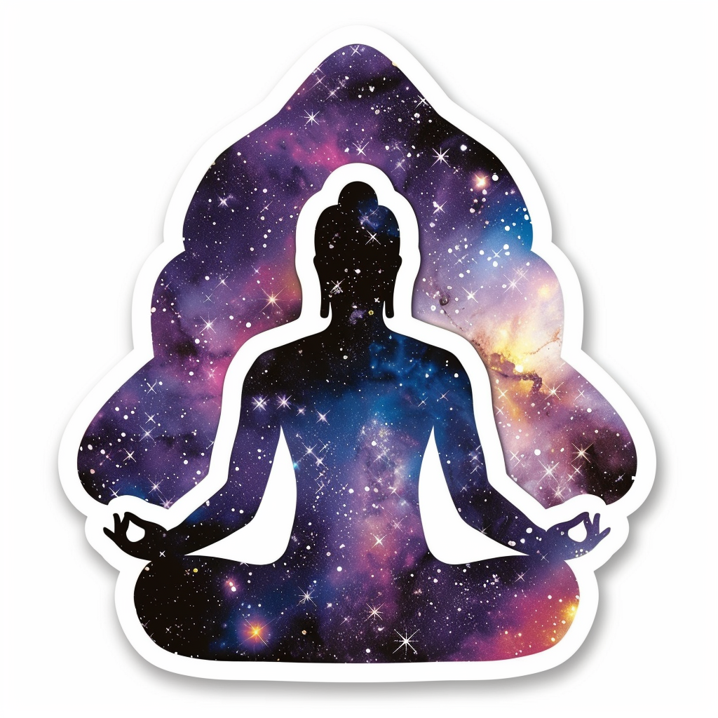 Buddha galaxy majestic Expressive surreal Vinyl Decal Sticker for Car, Laptop, Tumbler and more # F017067