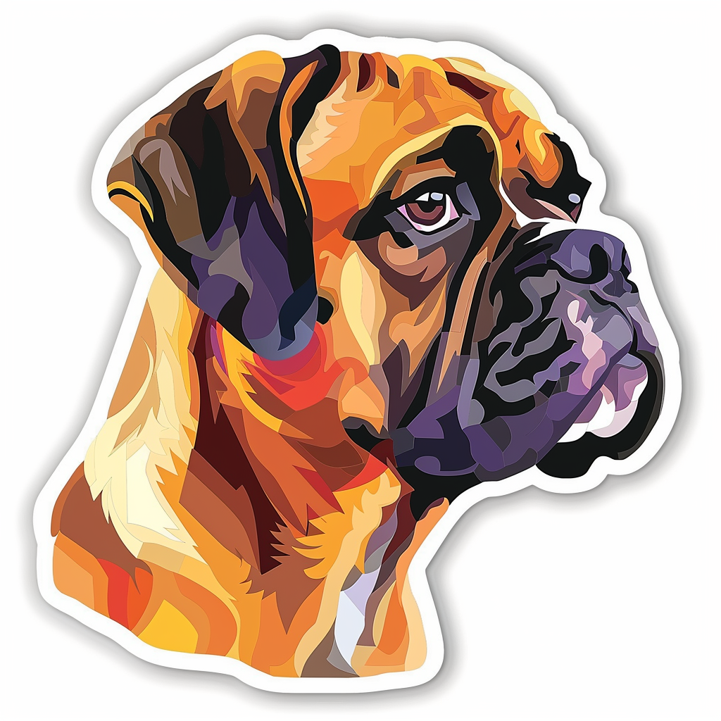 Boxer DogWhite Vinyl Decal Sticker for Car, Laptop, Tumbler and more # F07707