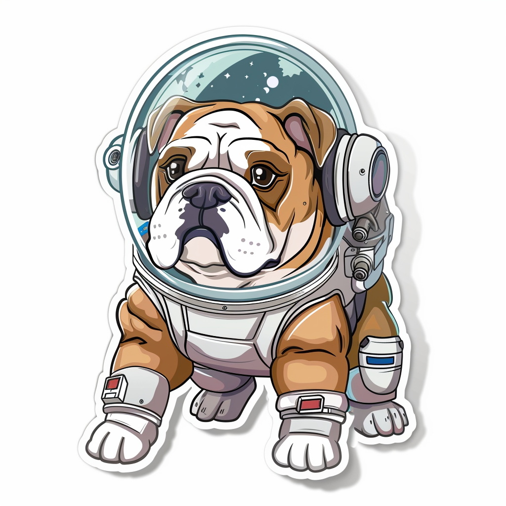 Bulldog Dog majestic Expressive surreal Vinyl Decal Sticker for Car, Laptop, Tumbler and more # F017711