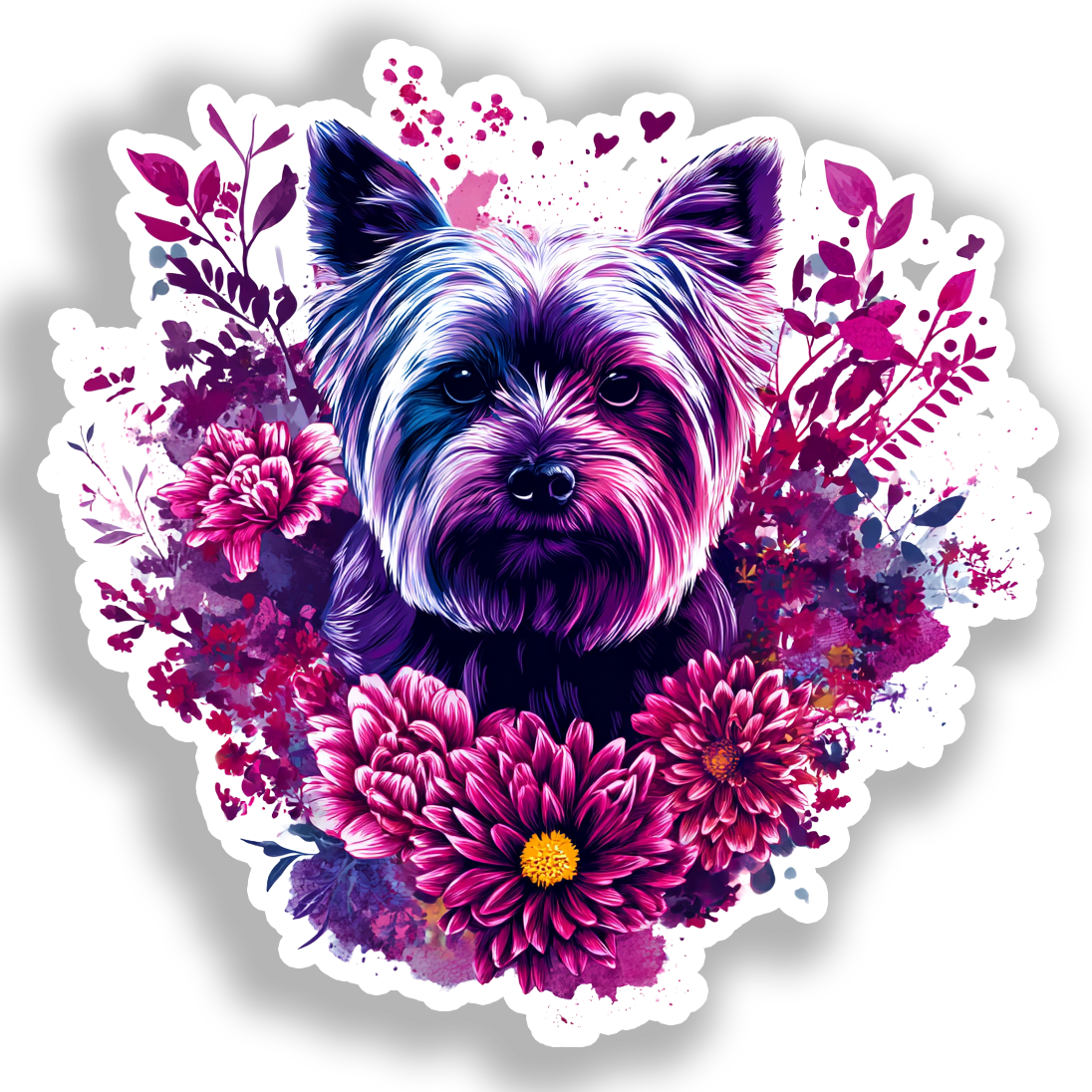 Yorkshire Terrier Dog Vinyl Decal Sticker for Car, Laptop, Tumbler and more # A017182-4" x 4"