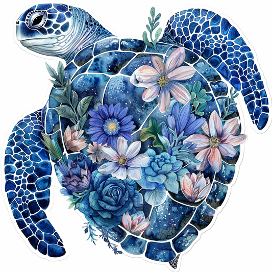 turtle majestic Expressive surreal Vinyl Decal Sticker for Car, Laptop, Tumbler and more # F022078-4" x 4"