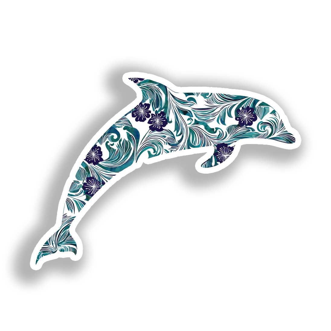 Dolphin Vinyl Decal Sticker for Car, Laptop, Tumbler and more # A019192-4" x 4"