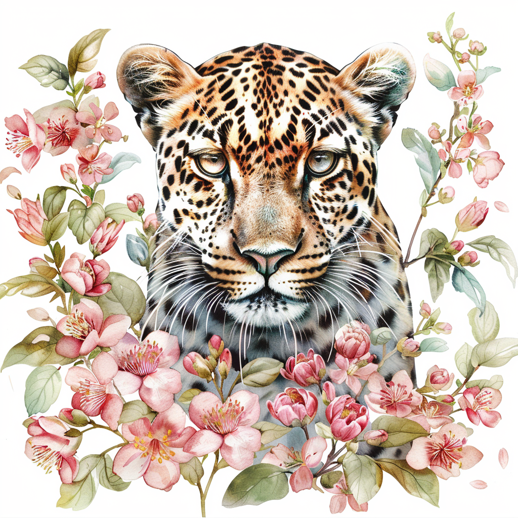 Leopard majestic Expressive surreal Vinyl Decal Sticker for Car, Laptop, Tumbler and more # F022577