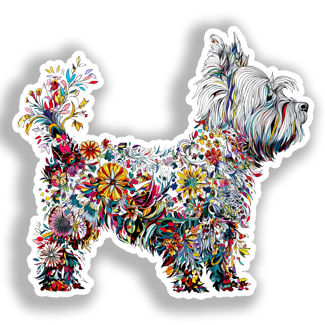 Yorkshire Terrier Dog Vinyl Decal Sticker for Car, Laptop, Tumbler and more # A017138-4" x 4"