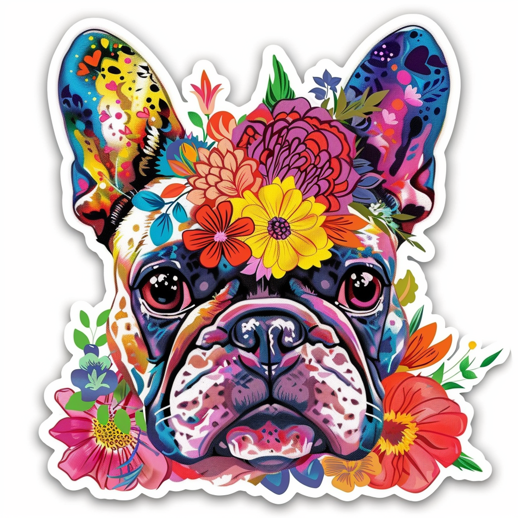 Bulldog Dog majestic Expressive surreal Vinyl Decal Sticker for Car, Laptop, Tumbler and more # F017678